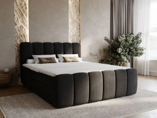 Boxspringbett mit Bettkasten 180x200 Cloud Schwarz