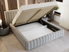 Polsterbett mit Bettkasten und Lattenrost 160x200 Bliss Grau