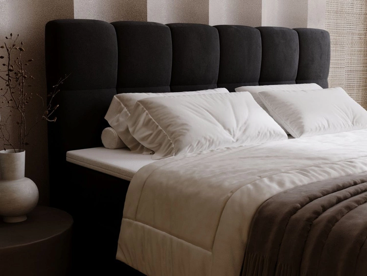 Boxspringbett mit Bettkasten 140x200 Maison Schwarz
