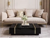 Wohnzimmer-Set im Glamour-Stil Lunelie Schwarz Hochglanz