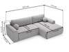 Ecksofa L-Form mit Schlaffunktion und Bettkasten Savana Rechts Bouclé-Stoff Creme