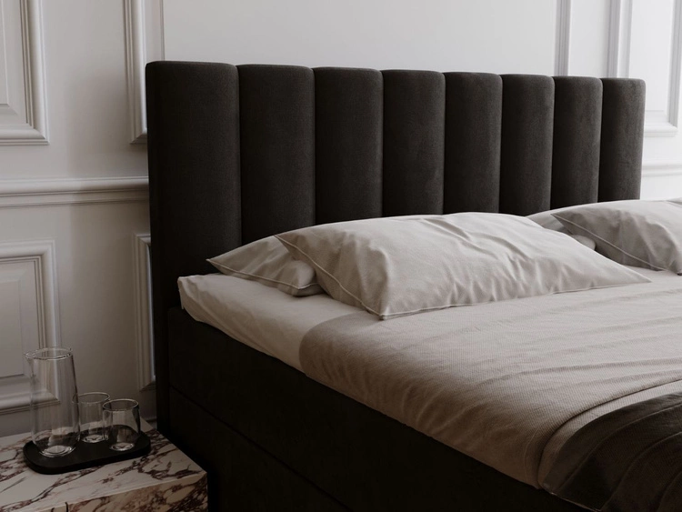 Boxspringbett mit Bettkasten 140x200 Mocca Schwarz