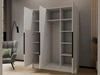 Kleiderschrank 150 cm Perugia Weiß mit schwarzen Griffen