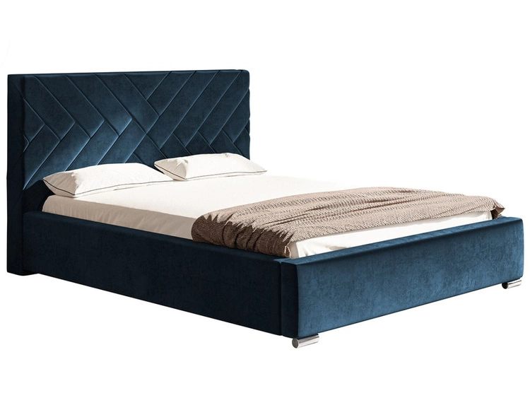 Polsterbett mit Bettkasten und Lattenrost 120x200 Tonale Dunkelblau