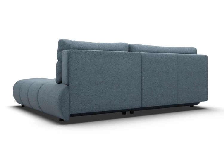 Ecksofa mit Schlaffunktion und Bettkasten Rechts Milet Dunkelblau