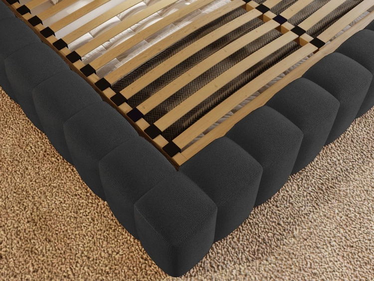 Polsterbett mit Bettkasten und Lattenrost 120x200 Rotto Schwarz