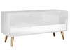 TV-Schrank 90 cm mit LED-Beleuchtung und goldenen Beinen Aurelie Weiß Hochglanz