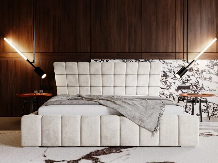 Polsterbett mit Bettkasten und Lattenrost 140x200 Paris Beige