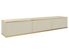 TV-Lowboard Hänge mit Türen 175 cm Diolo Beige mit geriffelter Vorderseit