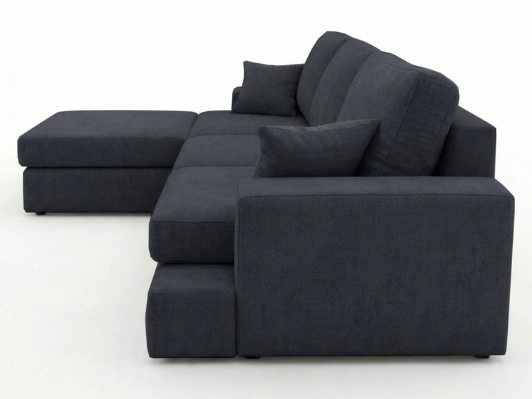 Ecksofa L-Form fürs Wohnzimmer Nesto Links Schwarz
