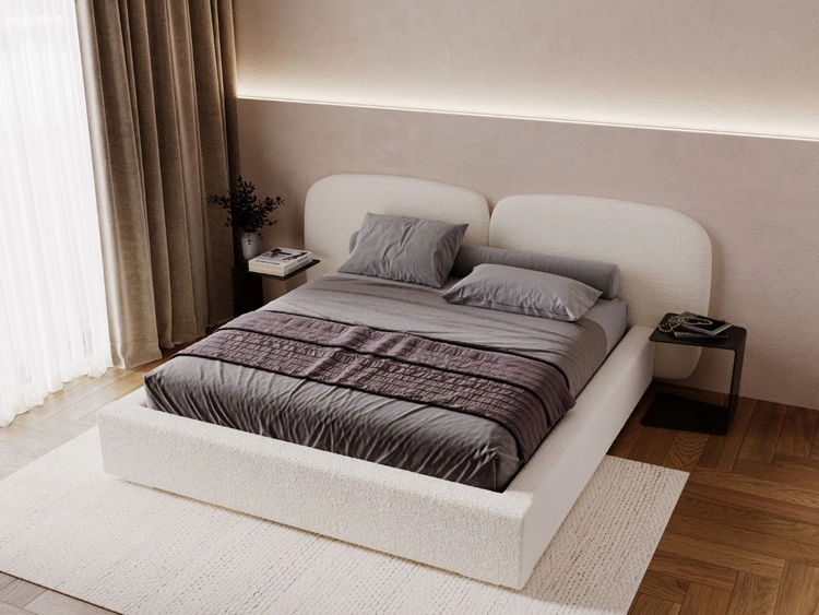 Polsterbett mit Bettkasten und Lattenrost 140x200 Palermo Creme