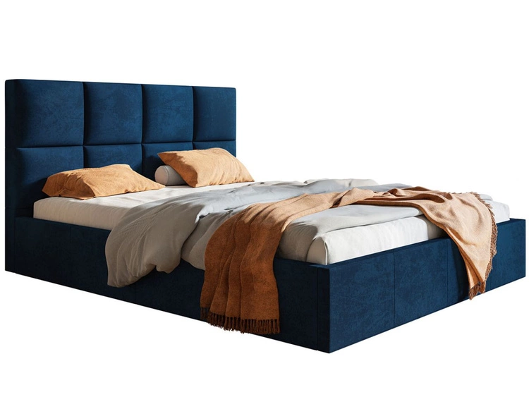 Polsterbett mit Bettkasten und Lattenrost 160x200 Malo Dunkelblau