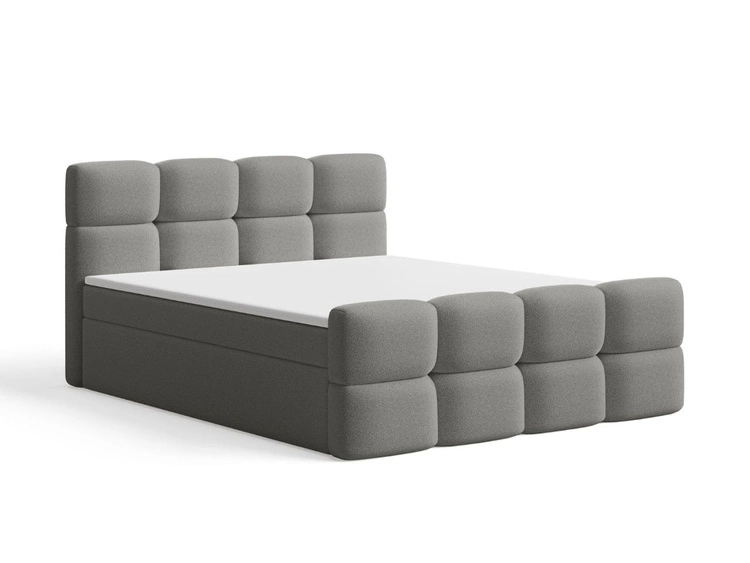 Boxspringbett mit Bettkasten 140x200 Rivon Grau
