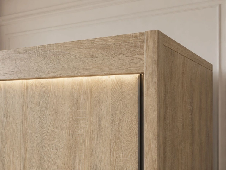 Schiebetürenschrank 150 cm mit LED-Beleuchtung Diano Eiche SOnoma
