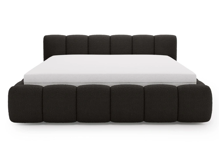 Polsterbett mit Bettkasten und Lattenrost 120x200 Cloud Low Bouclé-Stoff Schwarz