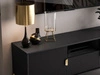 TV-Lowboard zweitürig mit Schublade und goldenen Metallfüßen Orlean Schwarz Matt