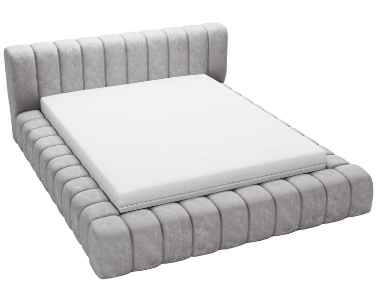 Polsterbett mit Bettkasten und Lattenrost 140x200 Italia Grau