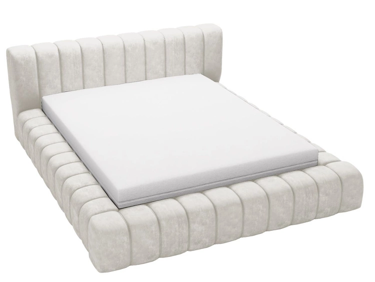 Polsterbett mit Bettkasten und Lattenrost 160x200 Italia Creme