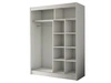 Schiebetürenschrank mit Spiegel und Lamellen 150 cm Loreto Weiß