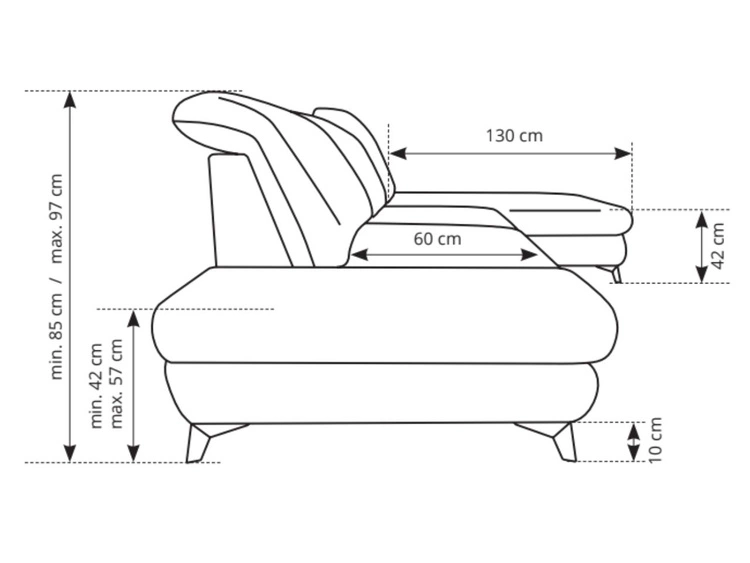 Ecksofa L-Form Rechts mit Schlaffunktion und Bettkasten Hannover Creme