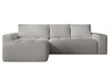 Ecksofa L-Form Links mit Schlaffunktion und Bettkasten Portland Hellgrau