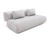 Schlafsofa mit verstellbarer Rückenlehne, Schlaffunktion und Bettkasten Figo Grau