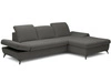 Ecksofa L-Form Rechts mit Schlaffunktion und Bettkasten Hannover Dunkelgrau