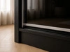 Schiebetürenschrank mit Sprossen 200 cm mit LED-Beleuchtung Ponti Schwarz
