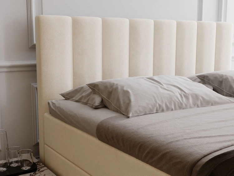 Boxspringbett mit Bettkasten 180x200 Mocca Beige