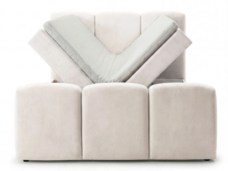 Boxspringbett mit Bettkasten 120x200 Campi Creme