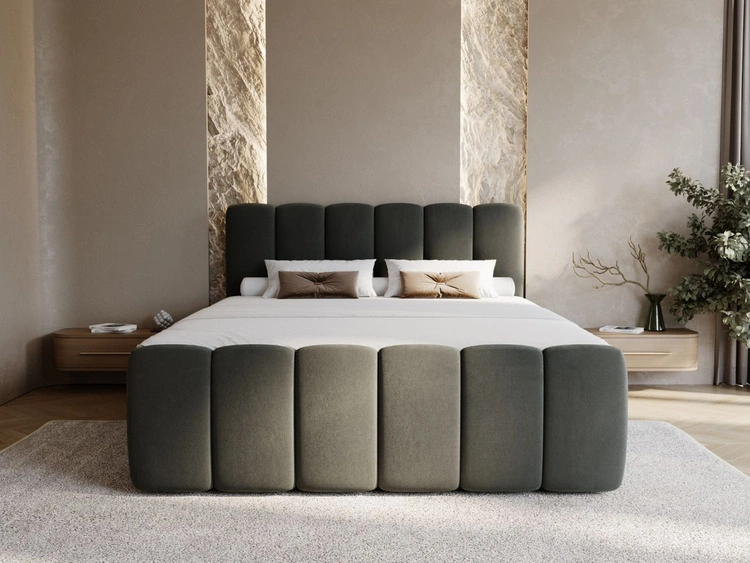 Boxspringbett mit Bettkasten 200x200 Cloud Dunkelgrau