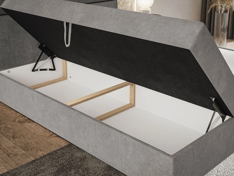 Boxspringbett mit Bettkasten 160x200 Hera Grau