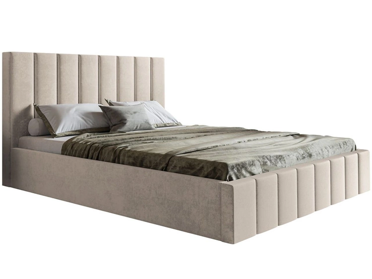 Polsterbett mit Bettkasten und Lattenrost 140x200 Siena Beige