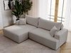 Ecksofa L-Form Links mit Schlaffunktion und Bettkasten California Hellgrau