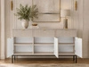 Kommode mit Türen und Schubladen Amber Kaschmir auf schwarzen Beinen