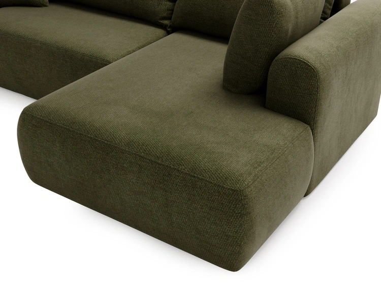 Ecksofa L-Form mit Schlaffunktion und Bettkasten Savana Bis Grün
