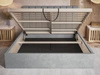 Polsterbett mit Bettkasten und Lattenrost 140x200 Sesto Grau