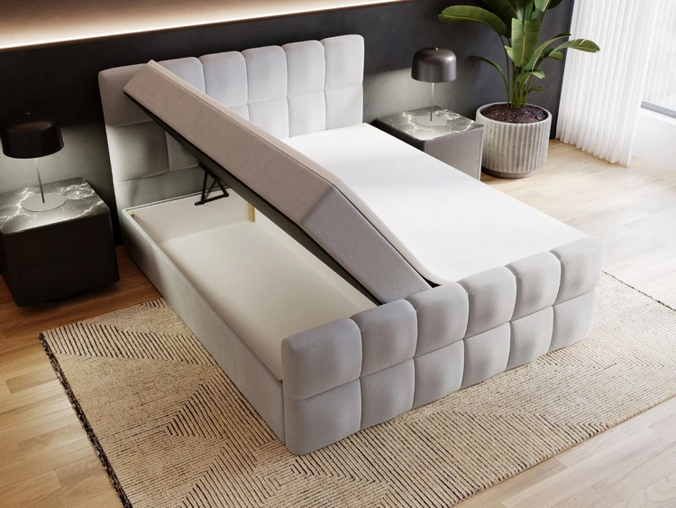 Boxspringbett mit Bettkasten 200x200 Alicante Grau
