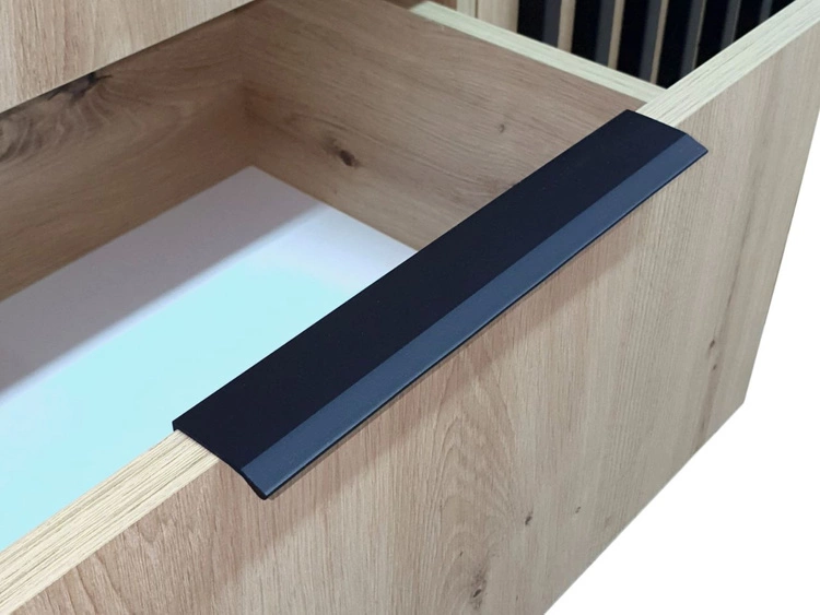 Kommode mit Türen und Schubladen 155 cm Macron Grau Artisan Eiche