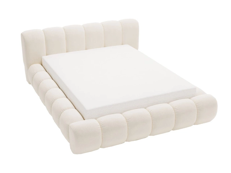 Polsterbett mit Bettkasten und Lattenrost 120x200 Doria Creme