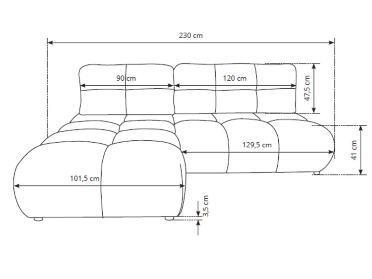 Ecksofa mit Schlaffunktion und Bettkasten Rechts Milet Beige