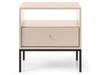 Nachttisch mit Schublade auf Schwarz Metallbeinen Amor Beige