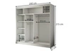 Schiebetürenschrank mit Lamellen 200 cm Loreto Weiß