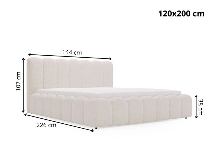 Polsterbett mit Bettkasten und Lattenrost 120x200 Smile Braun