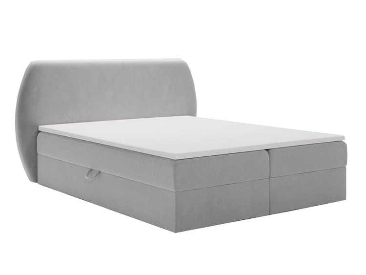 Boxspringbett mit Bettkasten 120x200 Bogota Hellgrau