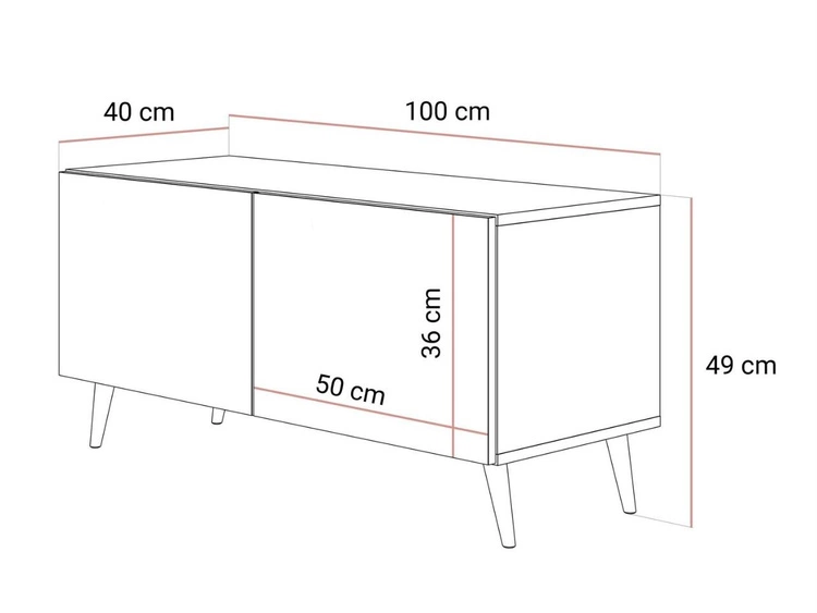 TV-Lowboard mit Türen auf Goldenen Metallbeinen 100 cm Noaé Schwarz Hochglanz
