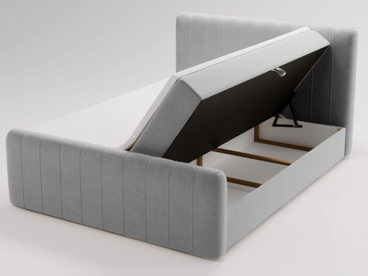 Boxspringbett mit Bettkasten 140x200 Osteno Grau