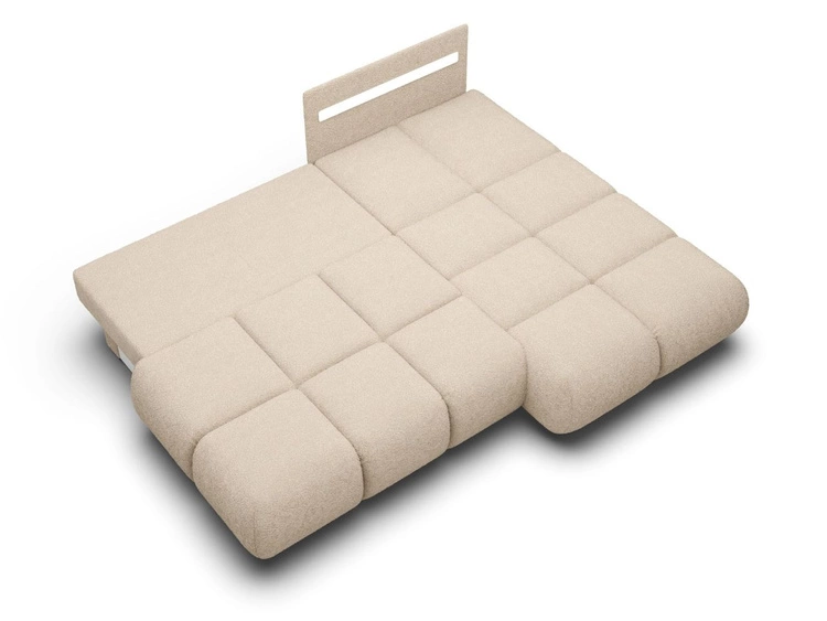 Ecksofa mit Schlaffunktion und Bettkasten Rechts Milet Beige