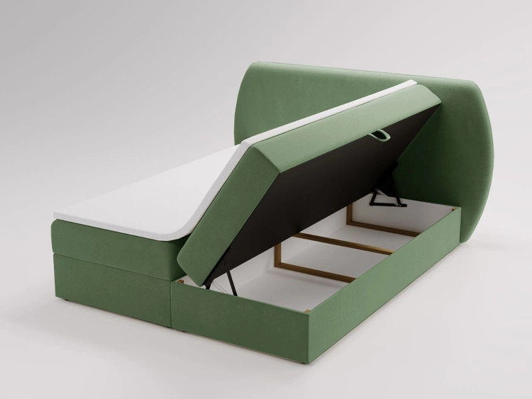 Boxspringbett mit Bettkasten 140x200 Bogota Grün
