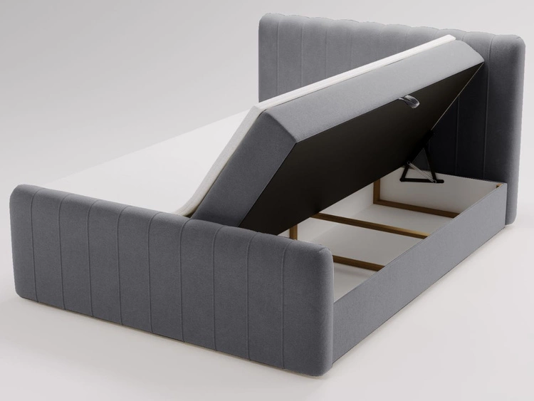 Boxspringbett mit Bettkasten 160x200 Osteno Dunkelgrau